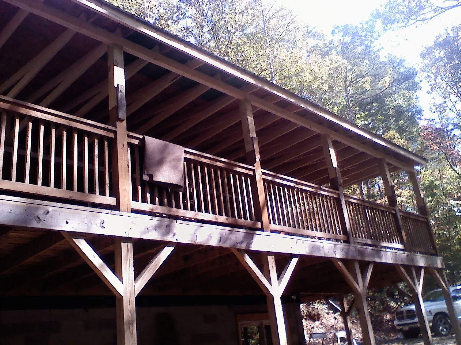Timber framing under a new elevated porch and deck — Roof Leak Repair in Sterrett by Roofing Brothers